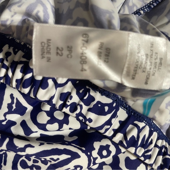 Swim 365 Navy and White 2 piece Tankini Set with Molded Soft Cups Size 22 - Picture 9 of 11